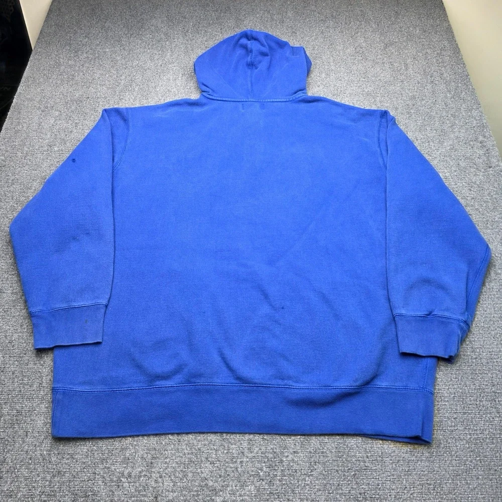 Polo Ralph Lauren Mens 4XLT Tall Blue Henley Button Hoodie Sweatshirt Pony Logo